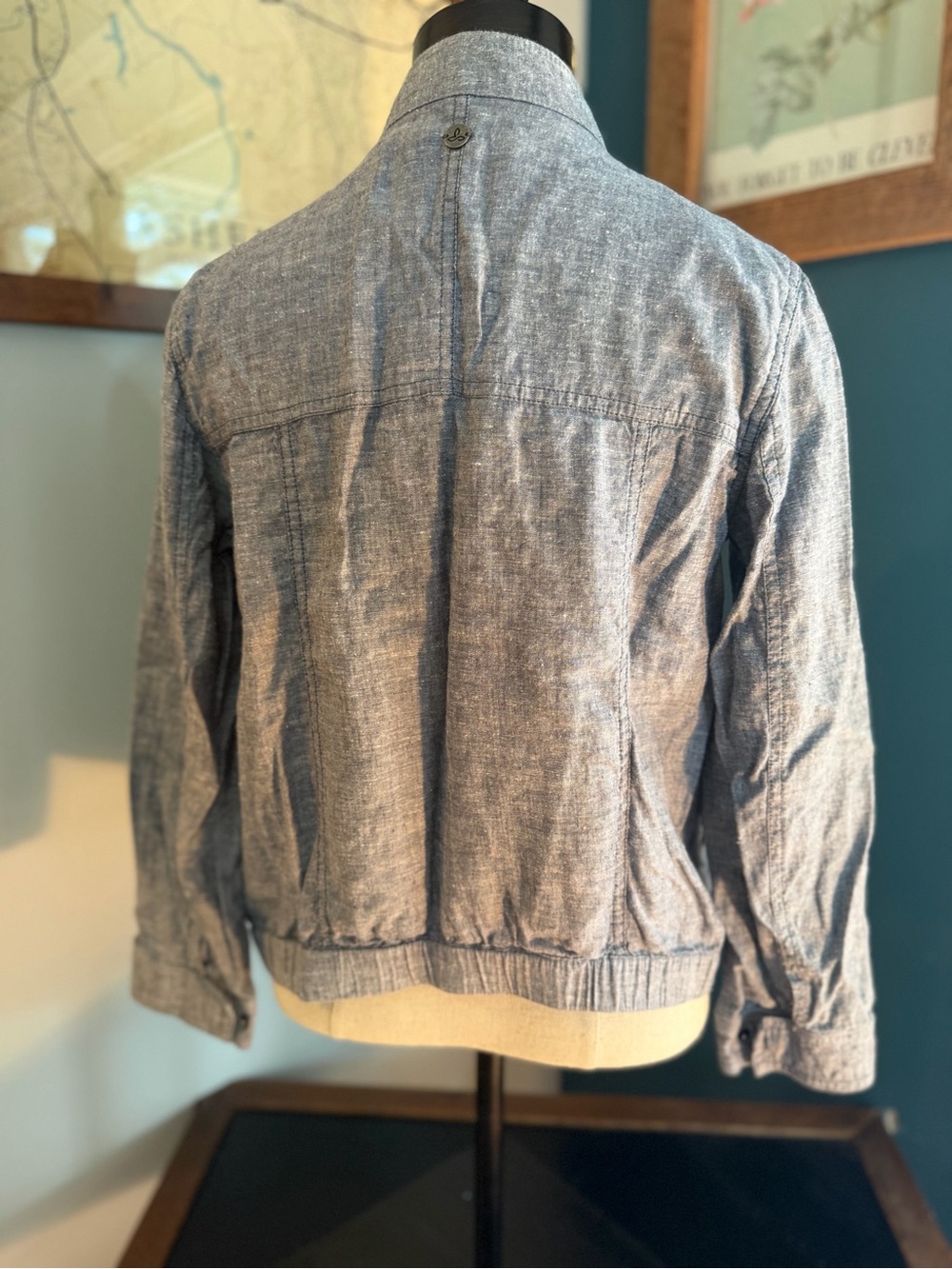 Prana Heathered Charcoal Gray Lightweight Shirt Jacket - Picture 5 of 9